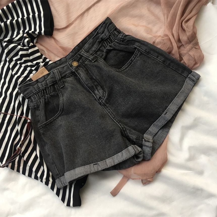 Quần Short Denim Lưng Cao Dáng Rộng Thời Trang Mùa Hè 2020 Mới Cho Nữ