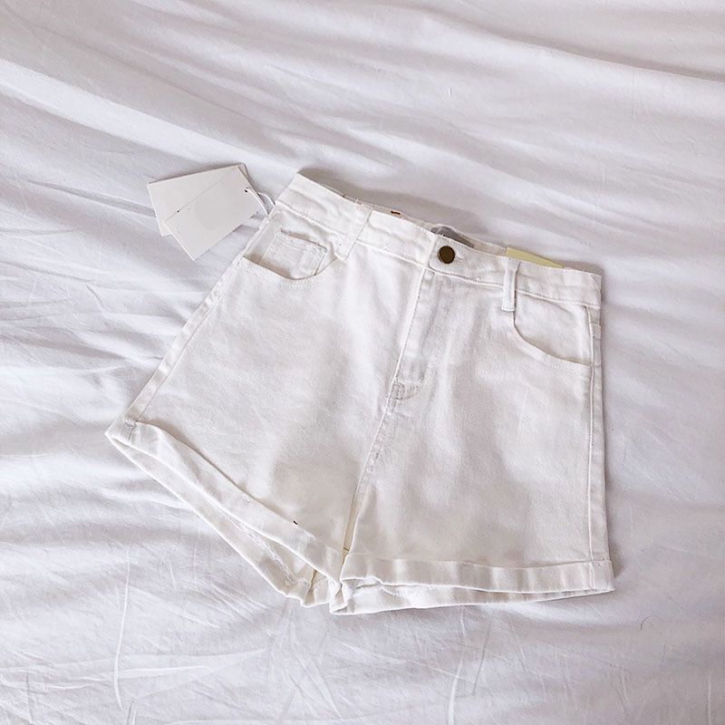 Quần Short Denim Lưng Cao Co Giãn Thời Trang Mùa Hè Dành Cho Nữ