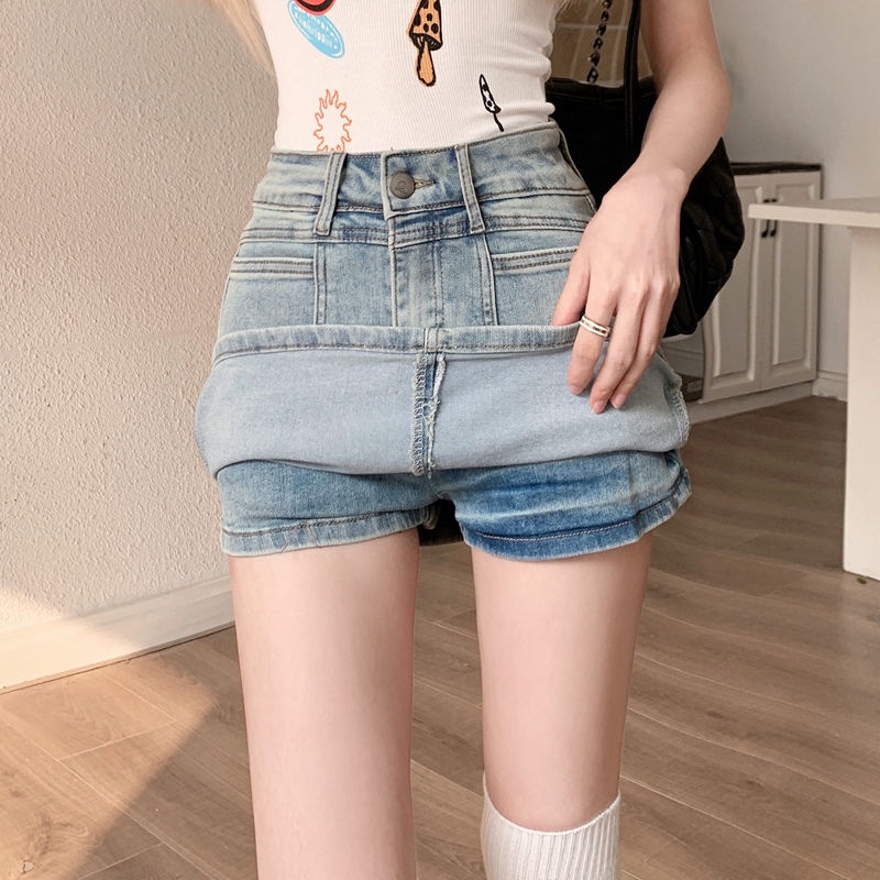 Chân Váy Jean Ngắn Co Giãn Chống Chói Màu Sắc Tươi Sáng Phong Cách Cổ Điển Thời Trang Mùa Hè Cho Nữ
