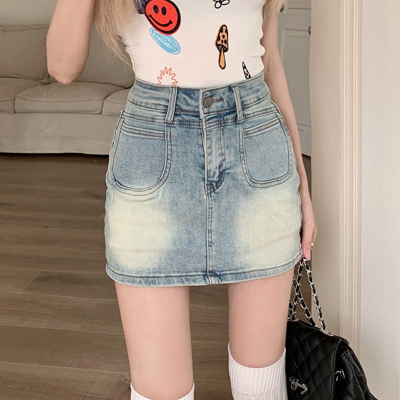 Chân Váy Jean Ngắn Co Giãn Chống Chói Màu Sắc Tươi Sáng Phong Cách Cổ Điển Thời Trang Mùa Hè Cho Nữ