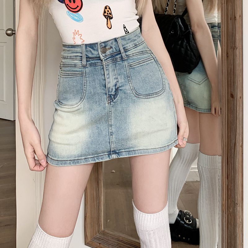Chân Váy Jean Ngắn Co Giãn Chống Chói Màu Sắc Tươi Sáng Phong Cách Cổ Điển Thời Trang Mùa Hè Cho Nữ