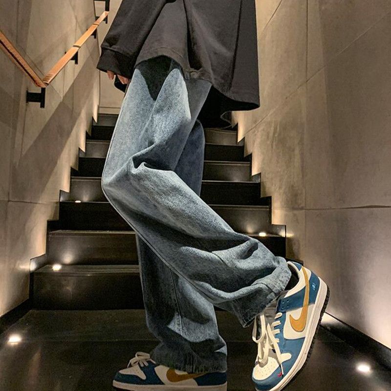 Jiashucheng Quần Jean Ống Rộng Màu Gradient Phong Cách Retro Mỹ Thời Trang Xuân Thu Cho Nữ