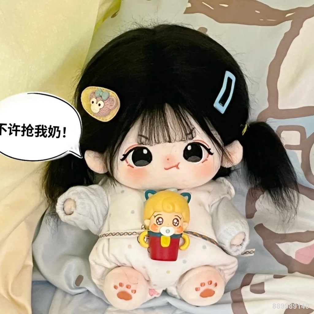 👶👚 Búp Bê Bông Spot 20cm Tóc Xào Nude Baby Plush Toy Doll Doll Quà Tặng Búp Bê Có Thể Thay Đổi cho Bé Gái