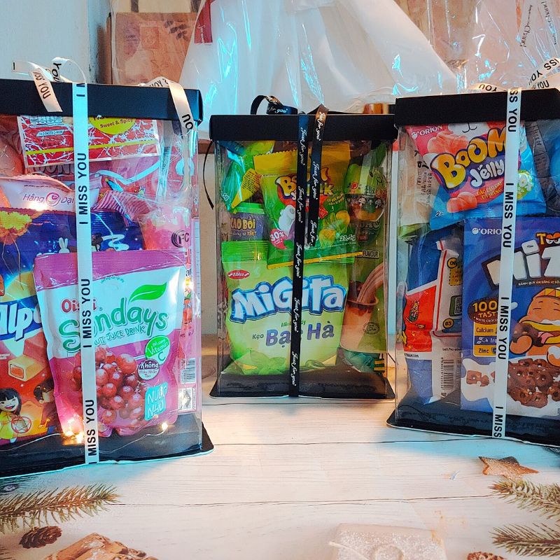 Quà sinh nhật, Hộp quà bánh kẹo trong suốt tặng người yêu hoặc làm quà 1/6