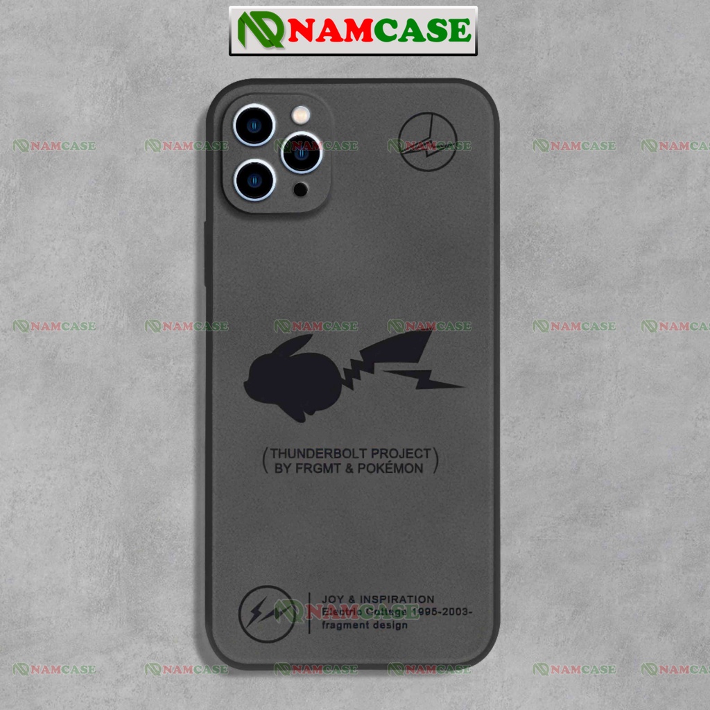 Ốp lưng iphone cặp đôi hoạt hình pikachu cạnh vuông bảo vệ cam silicon mềm dẻo ip 6/6s/7/8/X/XS/11/12/13/14 Pro Plus Max