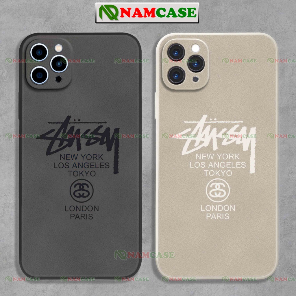Ốp lưng iphone Stussy cạnh viền vuông chống sốc bảo vệ camera silicon mềm dẻo ip 6/6s/7/8/X/XS/11/12/13/14 Pro Plus Max