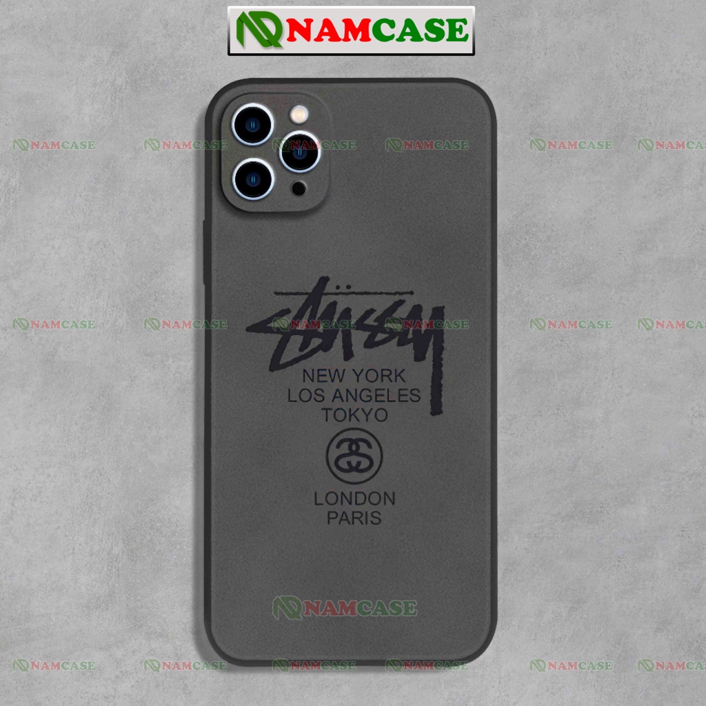 Ốp lưng iphone Stussy cạnh viền vuông chống sốc bảo vệ camera silicon mềm dẻo ip 6/6s/7/8/X/XS/11/12/13/14 Pro Plus Max