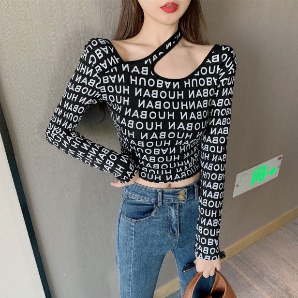 Áo Thun Tay Dài Hở Lưng Dáng Ôm Thời Trang Mùa Thu Quyến Rũ Cho Nữ