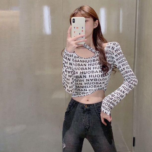 Áo Thun Tay Dài Hở Lưng Dáng Ôm Thời Trang Mùa Thu Quyến Rũ Cho Nữ