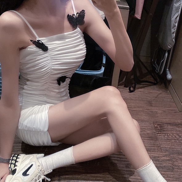 Jiashucheng Đầm Hai Dây Dáng Ôm Phong Cách Mới Quyến Rũ Thời Trang Mùa Hè Dành Cho Nữ