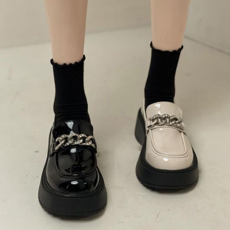 tất Vớ ống giữa ren trắng nữ cổ cao Cách Nhật cả nam và nữ trắng/be/đen ba màu tùy chọn