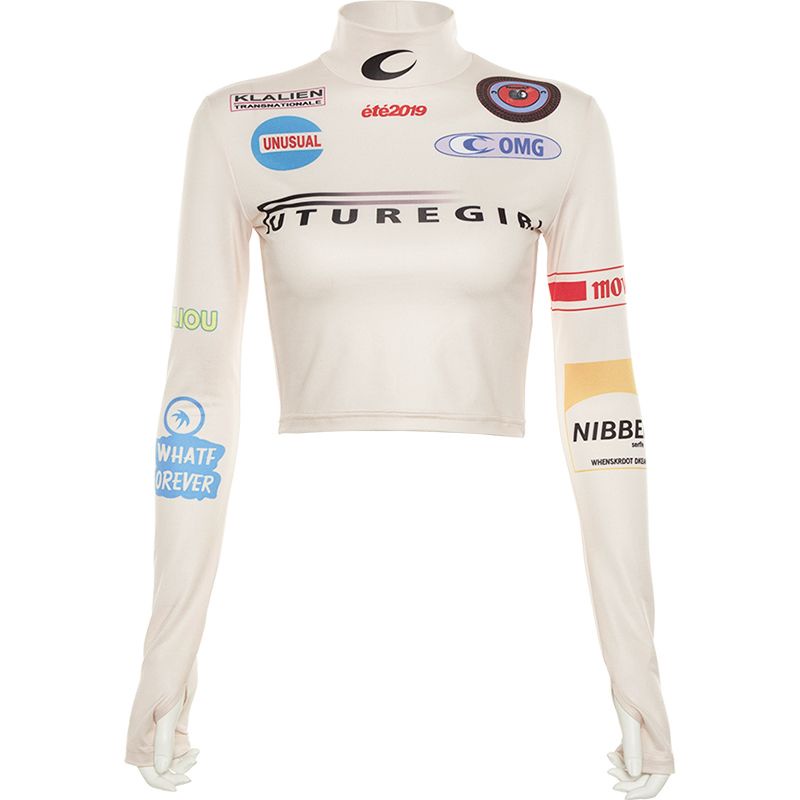 Áo Thun Tay Dài Cổ Cao Ôm Dáng Phong Cách Âu Mỹ Thời Trang Thu Đông Cho Nữ