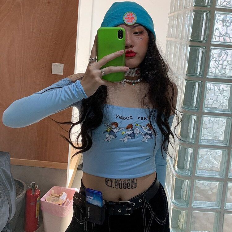 Áo Thun Nữ Lệch Vai Dáng Ôm Thời Trang Xuân Thu Quyến Rũ