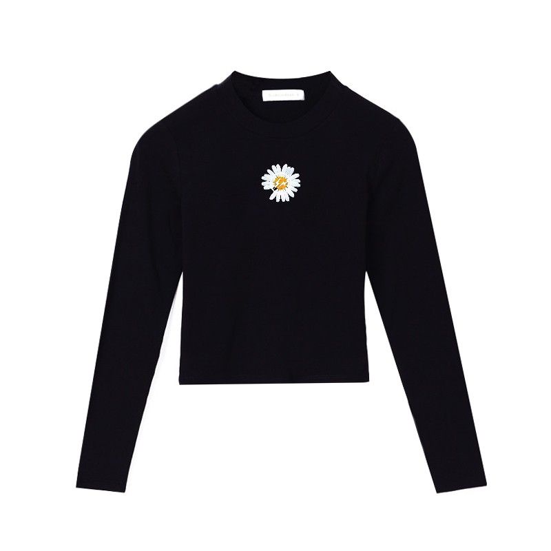 Jiashucheng Áo Thun Tay Dài Dáng Ôm Eo Cao Hở Rốn Phong Cách Mới Cho Nữ Sinh @