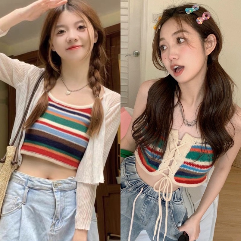 Áo Len Croptop Cầu Vòng 7 màuGiá Xưởng