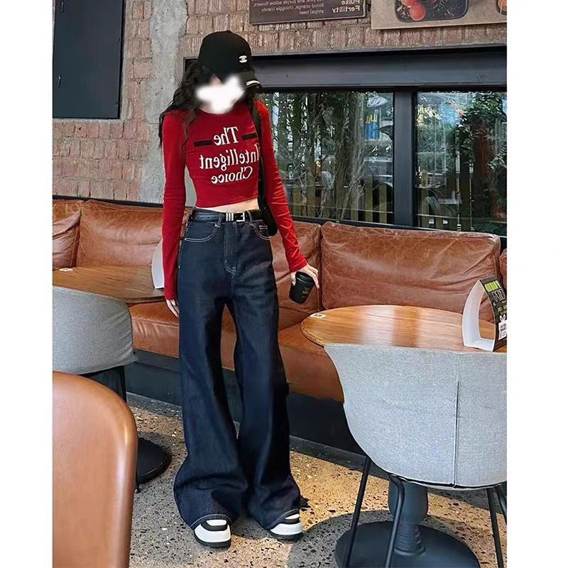 Jiashucheng Áo Thun Tay Dài In Chữ Phong Cách Phương Tây Thời Trang Mùa Xuân Mới Cho Nữ