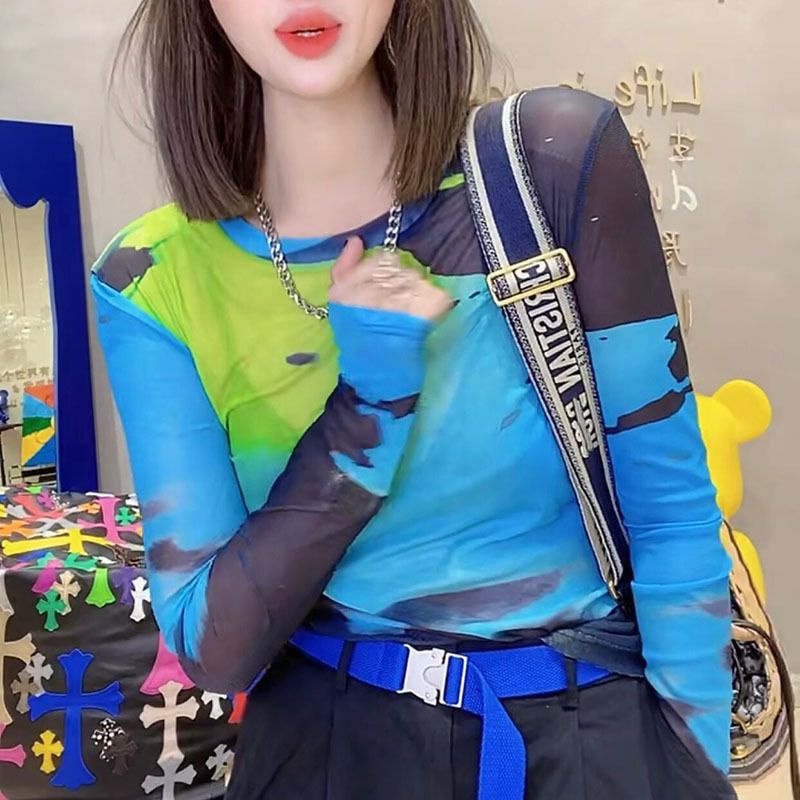 Jiashucheng Áo Thun Tay Dài Chống Nắng Nhẹ Nhàng Trong Suốt Thời Trang Mùa Xuân Mới Cho Nữ