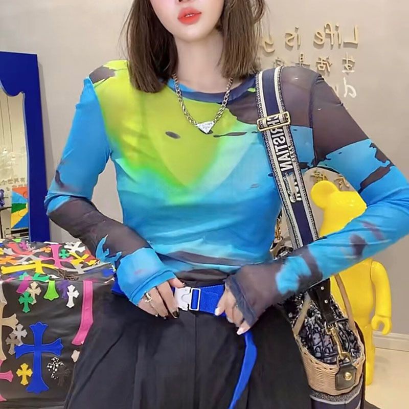 Jiashucheng Áo Thun Tay Dài Chống Nắng Nhẹ Nhàng Trong Suốt Thời Trang Mùa Xuân Mới Cho Nữ