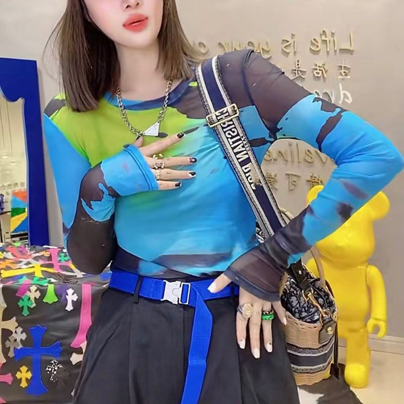 Jiashucheng Áo Thun Tay Dài Chống Nắng Nhẹ Nhàng Trong Suốt Thời Trang Mùa Xuân Mới Cho Nữ