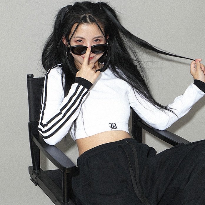 Jiashucheng Áo Croptop Trắng Dáng Ôm Ngắn Phối Màu Tương Phản Dễ Phối Đồ