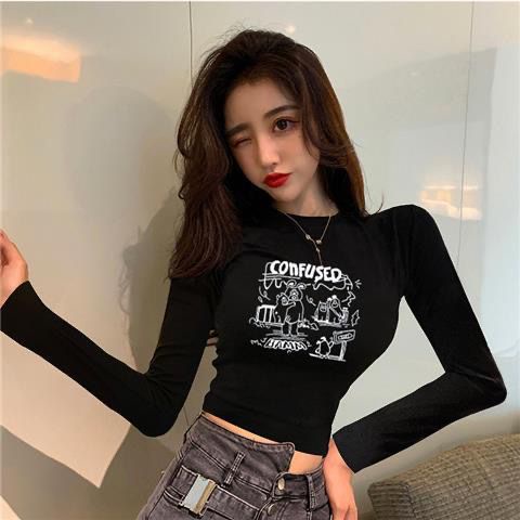 Áo Thun Dài Tay Ôm Dáng Phong Cách Mỹ Thời Trang Mùa Thu Hàng Mới Dành Cho Nữ