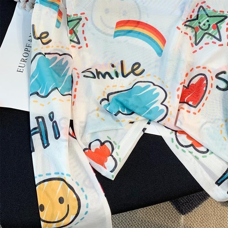 Áo Thun Tay Dài Chống Nắng In Họa Tiết Hoạt Hình Thời Trang Mùa Hè Cho Nữ