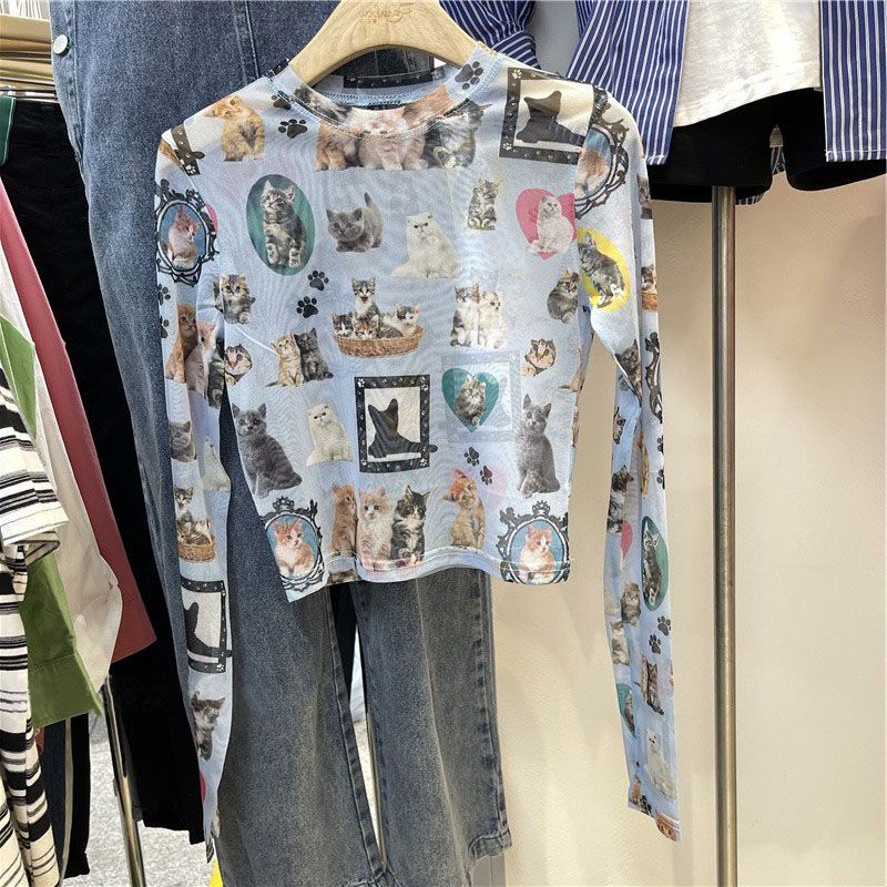 Jiashucheng Áo Thun Lụa Lạnh Mỏng Nhẹ Tay Dài Chống Nắng Phong Cách Mùa Hè Cho Nữ