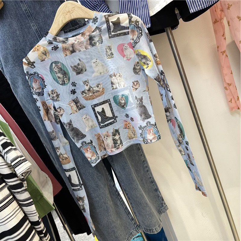 Jiashucheng Áo Thun Lụa Lạnh Mỏng Nhẹ Tay Dài Chống Nắng Phong Cách Mùa Hè Cho Nữ