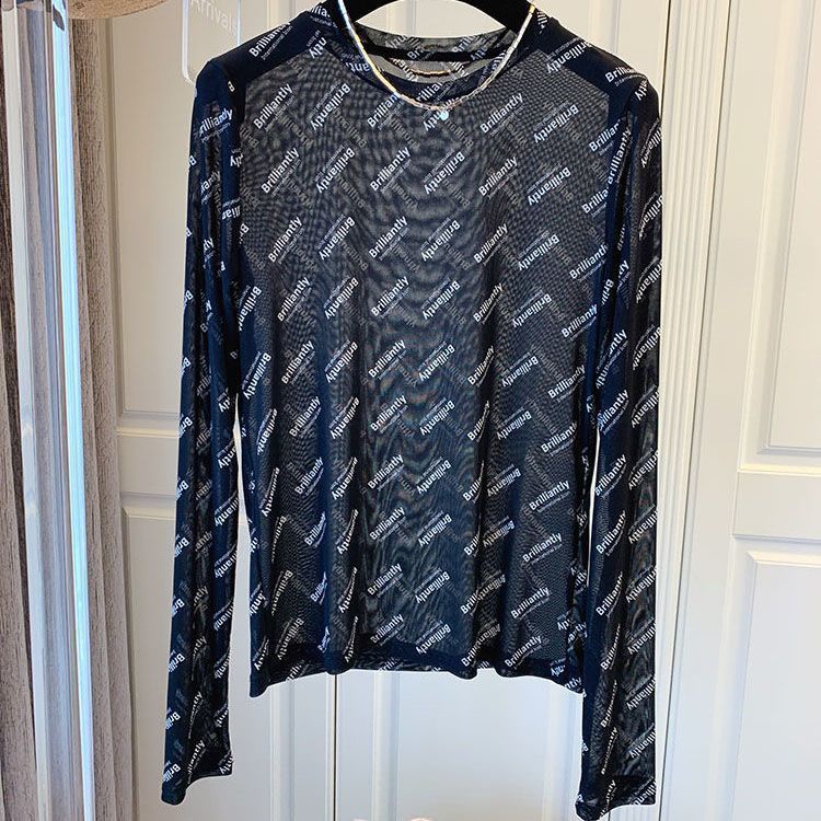 Áo Thun Tay Dài Chống Nắng In Chữ Phong Cách Hàn Quốc Thời Trang Xuân Hè Cho Nữ