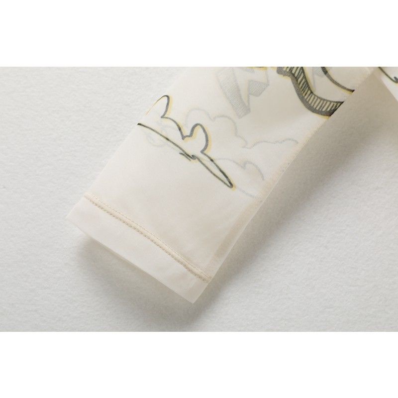 Áo Thun Tay Dài In Họa Tiết Hoạt Hình Giả Nhiều Lớp Thời Trang Cho Nữ