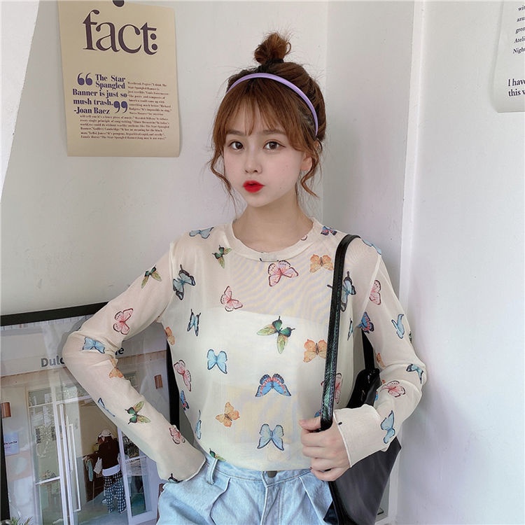 Áo Thun Tay Dài Mỏng Phong Cách Thời Trang Mới Cho Nữ