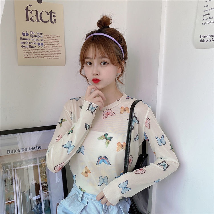 Áo Thun Tay Dài Mỏng Phong Cách Thời Trang Mới Cho Nữ