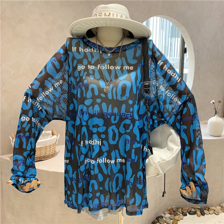 Áo Thun Tay Dài Cổ Tròn Mỏng In Chữ Phong Cách Hàn Quốc Thời Trang Mùa Hè Hàng Mới Dành Cho Bạn Nữ