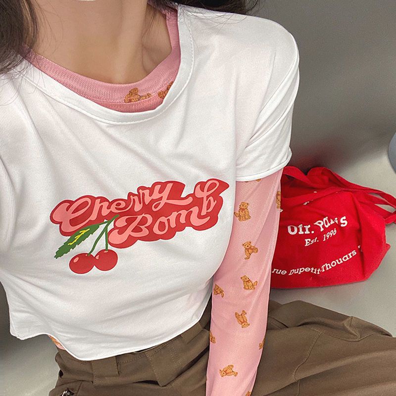 Jiashucheng Áo Thun Tay Dài Chống Nắng Nhìn Xuyên Thấu In Họa Tiết Động Vật Phong Cách Mới Xuân Hè Cho Nữ