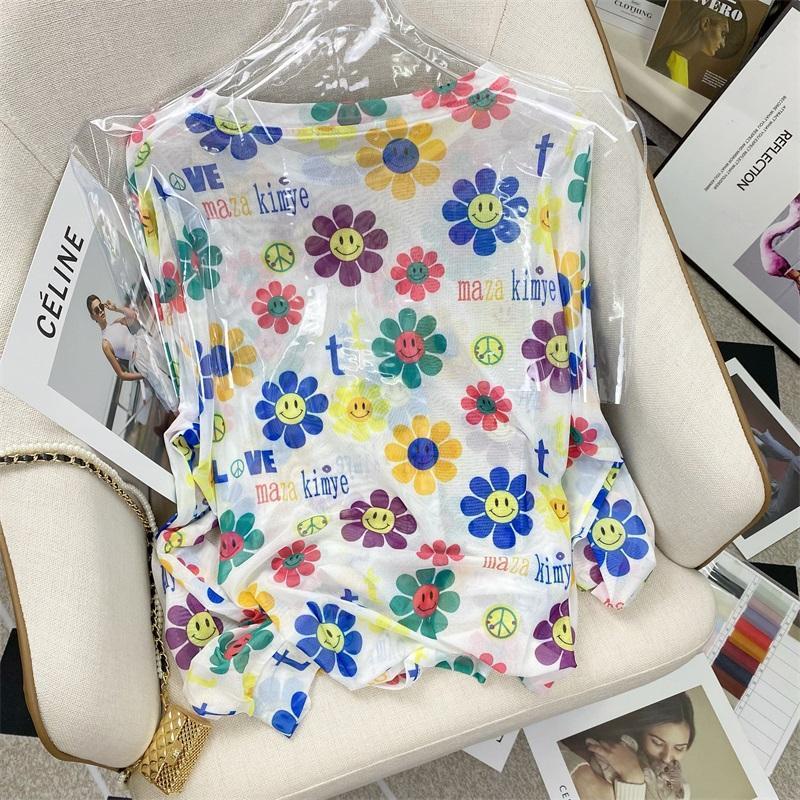 Áo Thun Tay Dài Chống Nắng In Họa Tiết Hoa Nhỏ Thời Trang Mùa Hè Hàng Mới Dành Cho Bạn Nữ