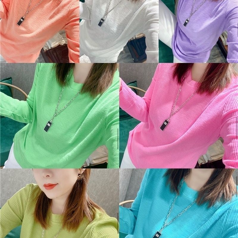 Jiashucheng Áo Thun Cotton Nhiều Màu Sắc Thời Trang Mùa Xuân Dễ Phối Đồ Dành Cho Nữ