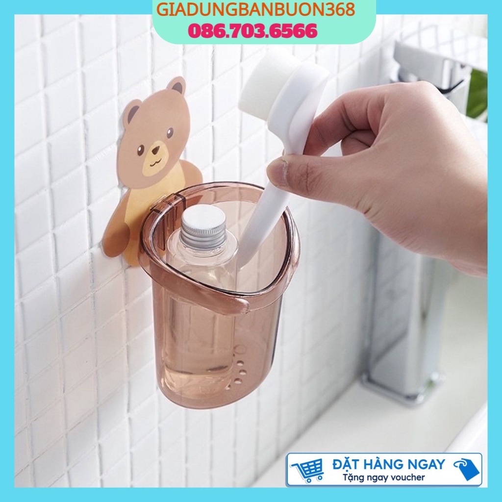 Cốc Gấu Đựng Bàn Chải Kem Đánh Răng, Cốc Gấu Dán Tường Siêu Dính - Tuyển Sỉ