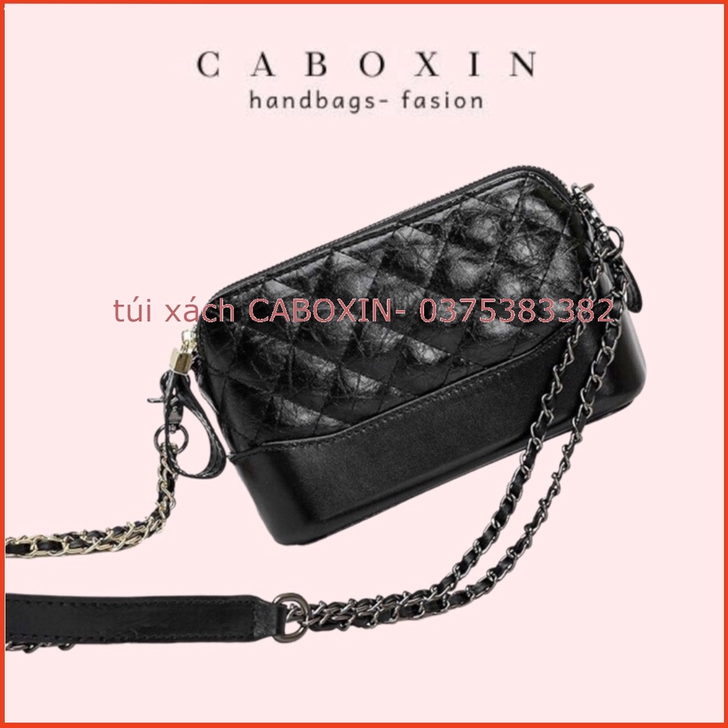 túi trần trám dây kép 2in1 dáng hobo nhiều ngăn có lót đỏ