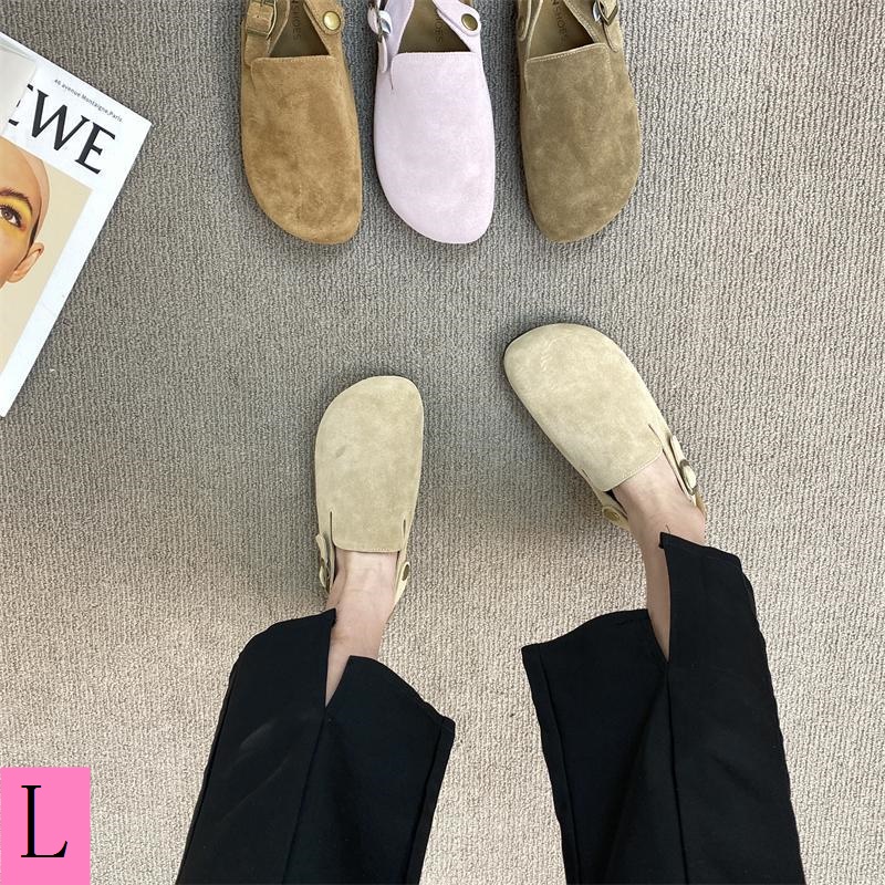 Dép Da Bít Mũi Đế Dày Phong Cách Nhật Bản Thời Trang Xuân Thu 2023 Cho Nữ