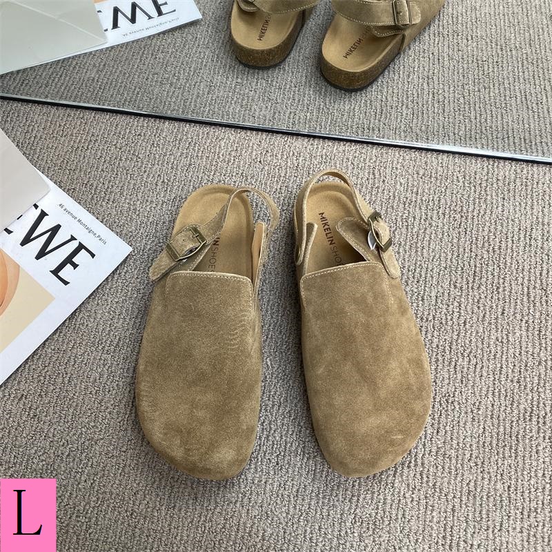 Dép Da Bít Mũi Đế Dày Phong Cách Nhật Bản Thời Trang Xuân Thu 2023 Cho Nữ