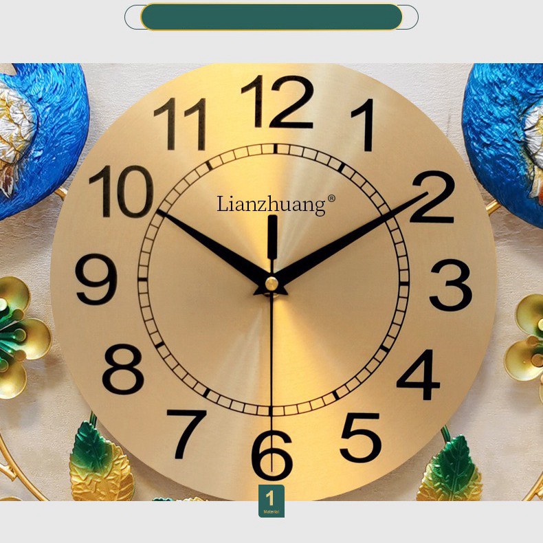 Cathywatch Đồng Hồ Treo Tường, Đồng Hồ Trang Trí Đôi Chim Công KD2888