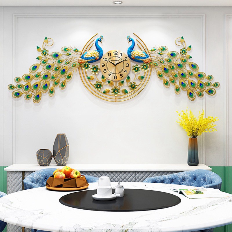 Cathywatch Đồng Hồ Treo Tường, Đồng Hồ Trang Trí Đôi Chim Công KD2888