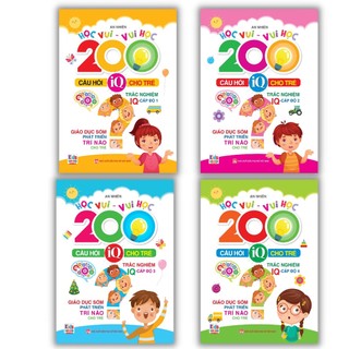 Sách - Trọn Bộ 4 Quyển 200 Câu Hỏi IQ Cho Trẻ Cấp Độ 1 Đến 4