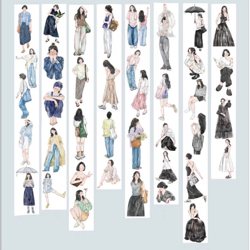 - Chu kì 333cm cuộn băng dán PET tape cô gái No.8 "𝑺𝒎𝒂𝒍𝒍 𝒘𝒂𝒓𝒅𝒓𝒐𝒃𝒆"