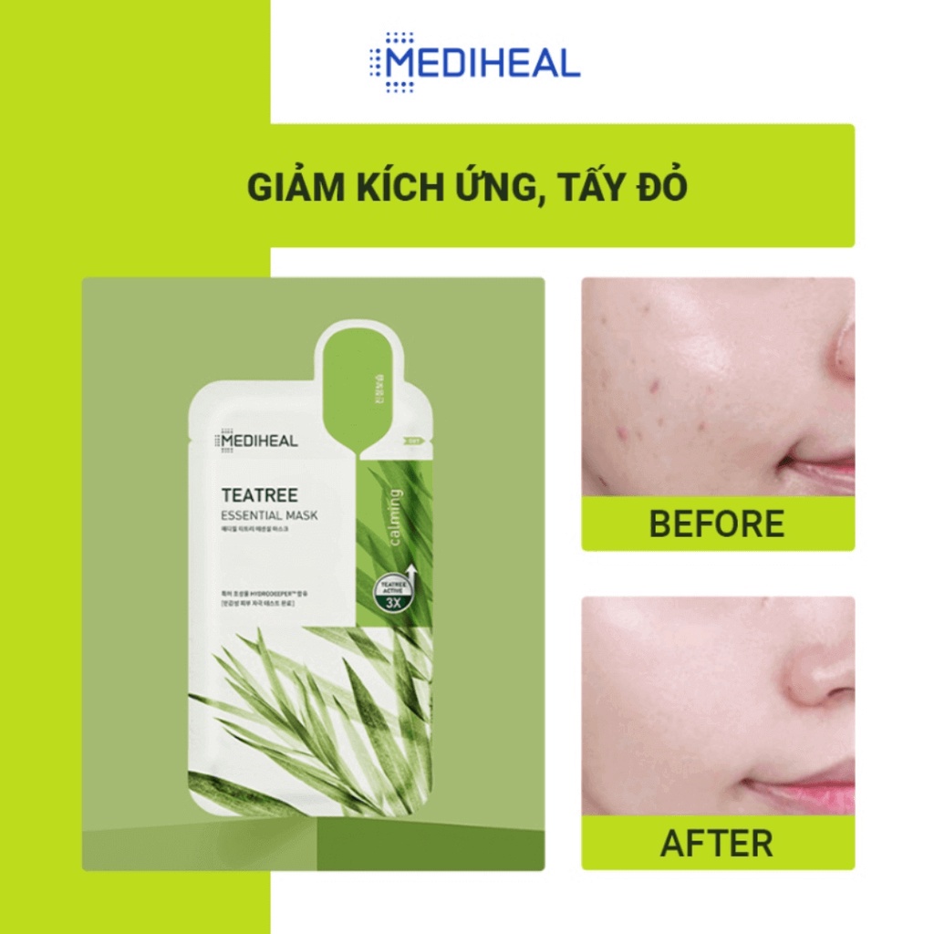 Mặt nạ chứa tinh chất trà xanh ngăn ngừa mụn Mediheal Teatree Care Solution Essential Mask EX. 24ml