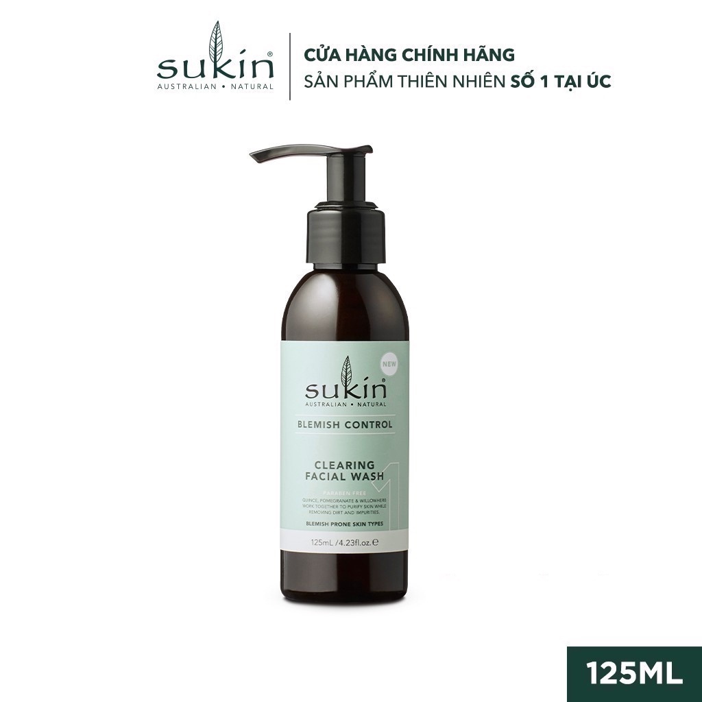 [GIFT] Sữa Rửa Mặt Giảm Mụn Sukin Blemish Control Clearing Facial Wash 125ml