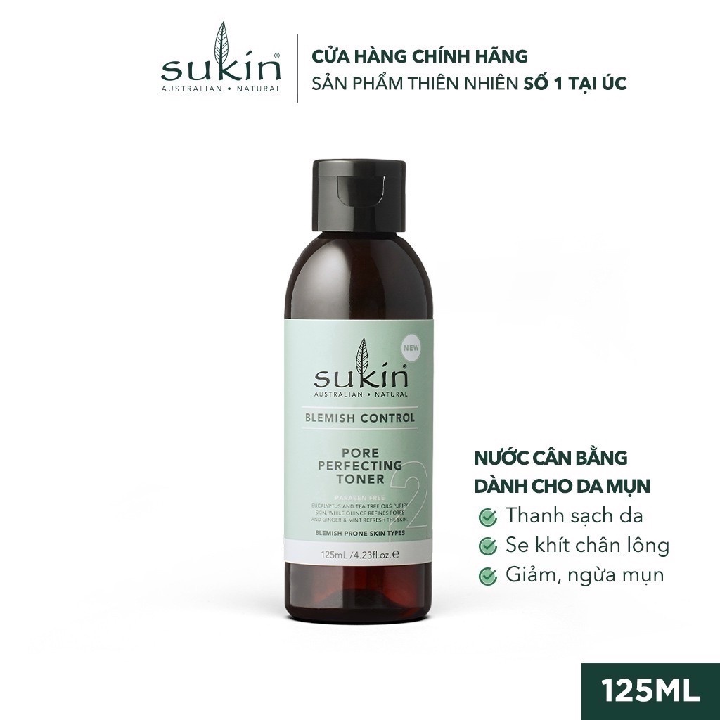 [GIFT] Nước Cân Bằng Se Khít Lỗ Chân Lông Sukin Blemish Control Pore Perfecting Toner 125ml