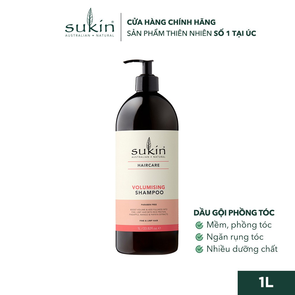 Dầu Gội Làm Phồng Tóc Sukin Haircare Volumising Shampoo 1L