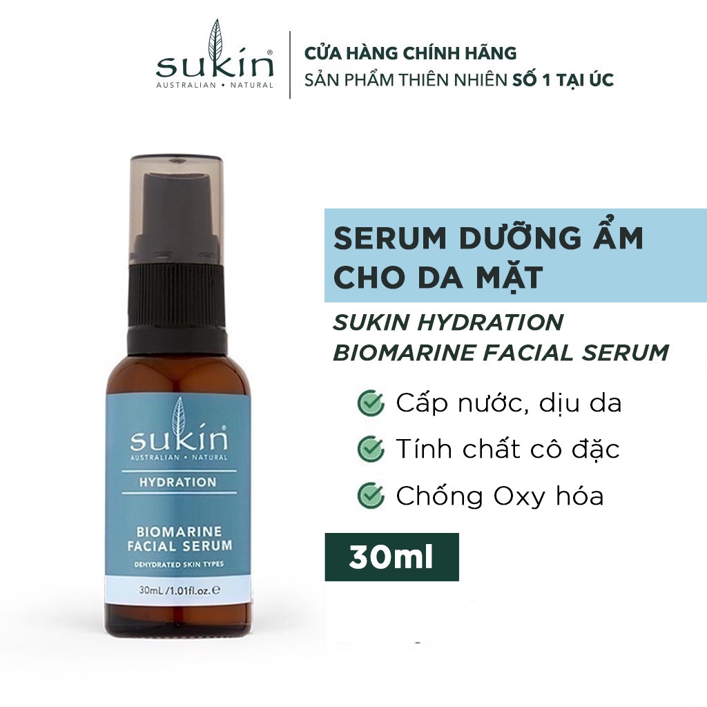 Serum Dưỡng Ẩm Cho Da Sukin Hydration Biomarine Facial Serum 30ml