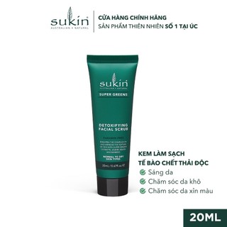 [HB Gift] Kem Làm Sạch Tế Bào Chết Sáng Da Sukin Super Greens Detoxifying Facial Scrub 20ml